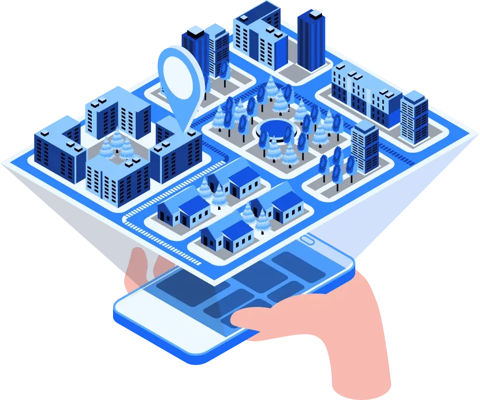 رسم توضيحي isometric لدعم الإدارة والقيادة